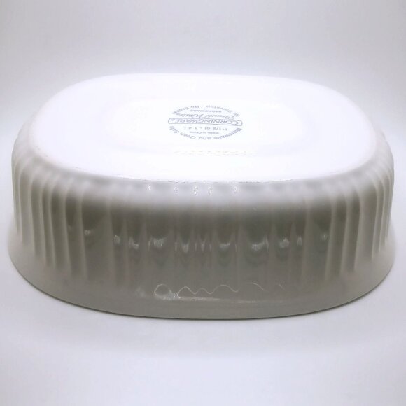 CorningWare Baking Casserole Dish Stoneware French White Pyrex Lid 1.5 Qt Oval - Picture 5 of 12